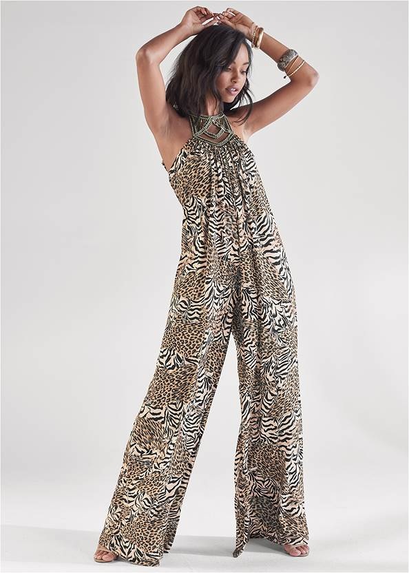 Abstract Animal Print Jumpsuit Summer Outfit Ideas